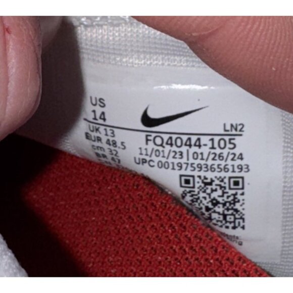 Nike Vapor Edge Pro 360 2 Mens Football Cleats Size 14 White Red FQ4044-105 - Picture 8 of 8